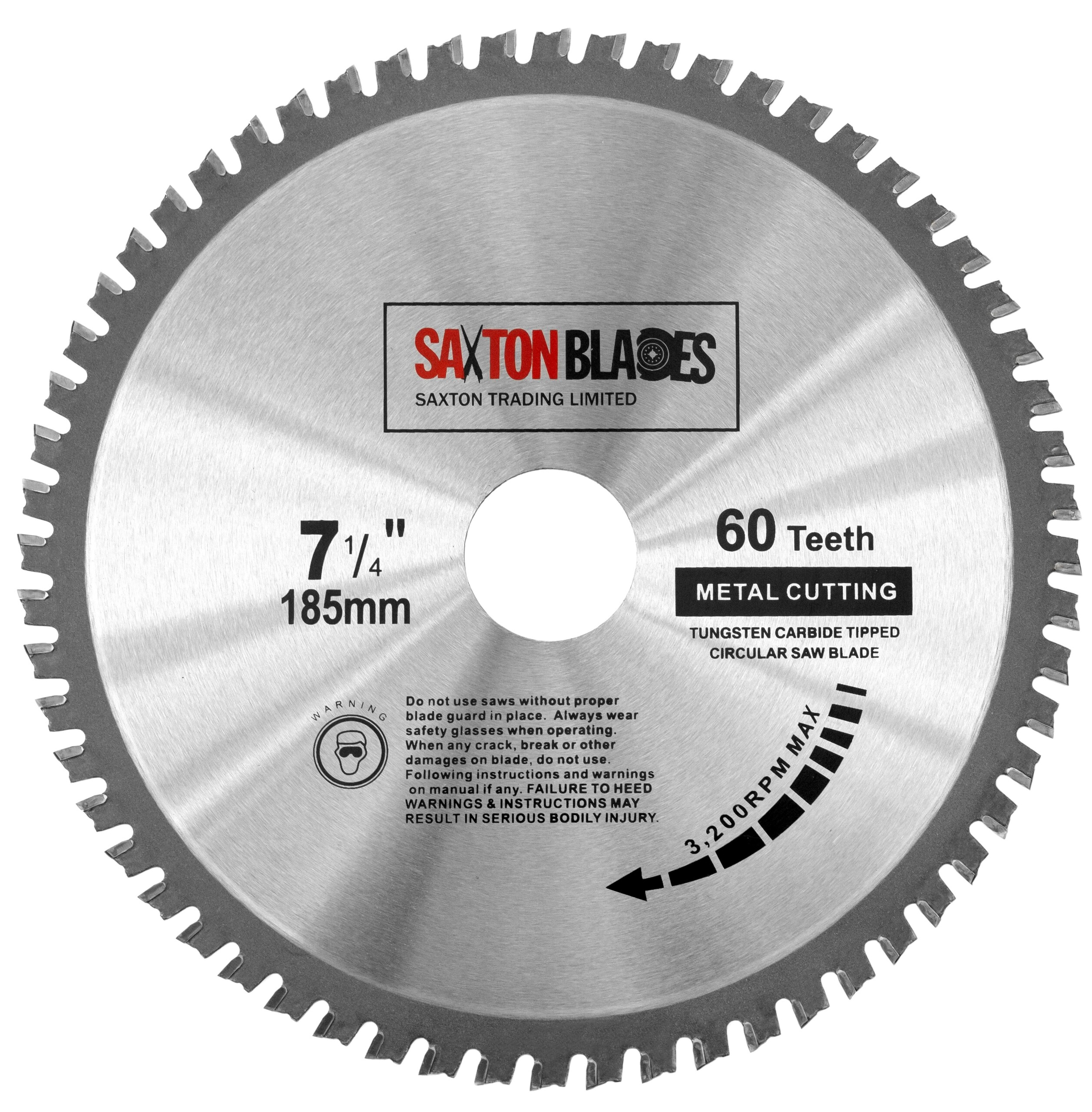 TCT Circular Blade 185mm x 60T Metal Cutting | Saxton Blades