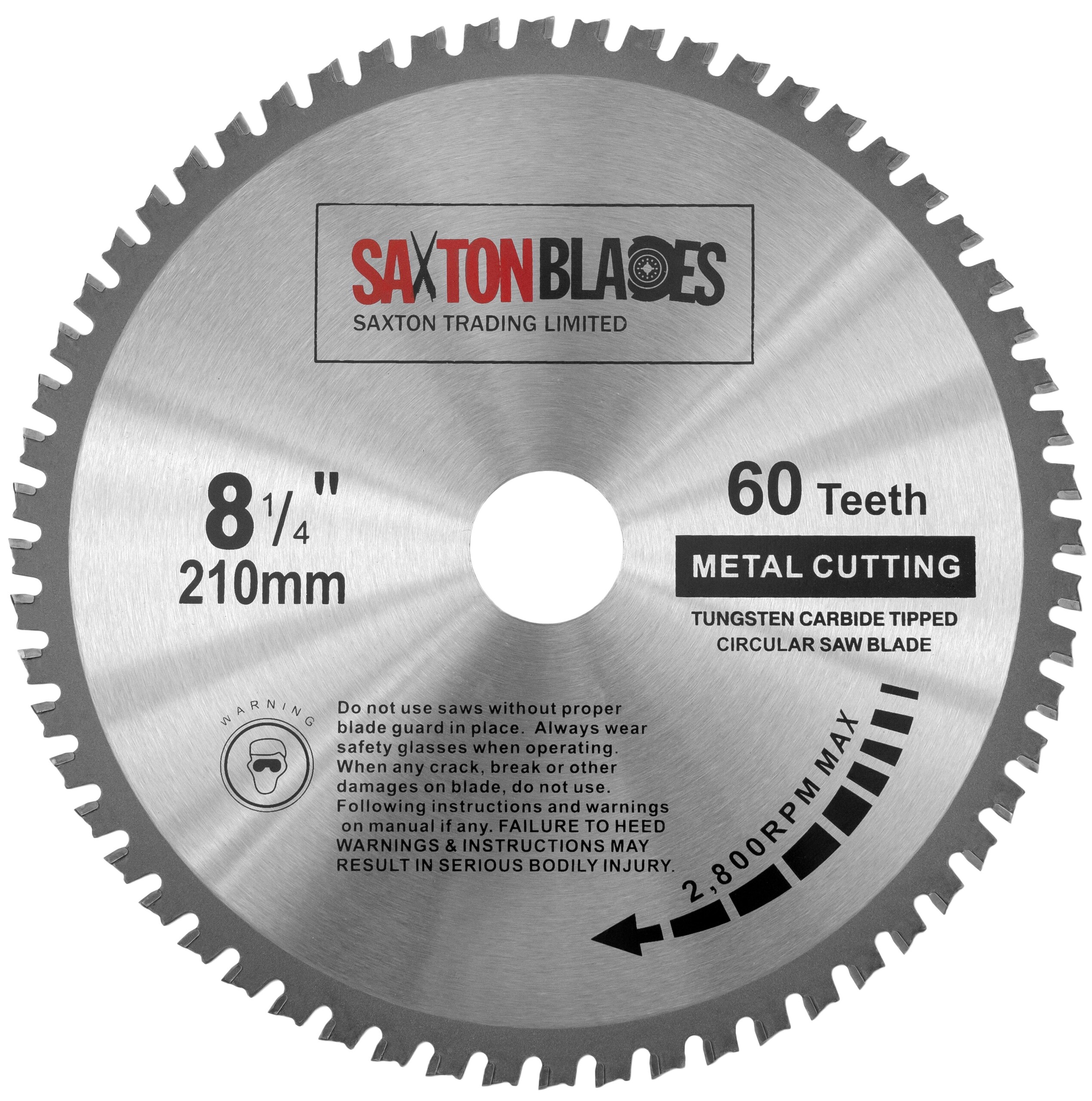 TCT Circular Blade 210mm x 60T Metal Cutting | Saxton Blades